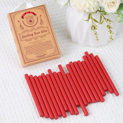 Red Sealing Wax Sticks, WASOHLING 20Pcs Glue Gun Wax Seal Sticks