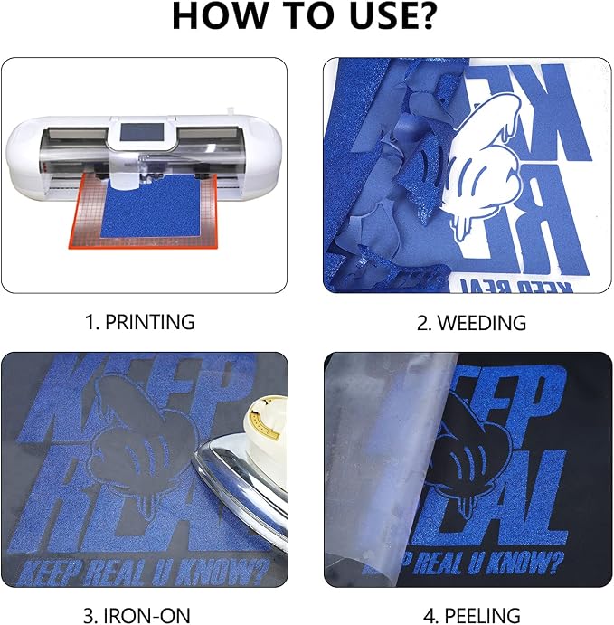 guangyintong Glitter Blue Heat Transfer Vinyl HTV Rolls