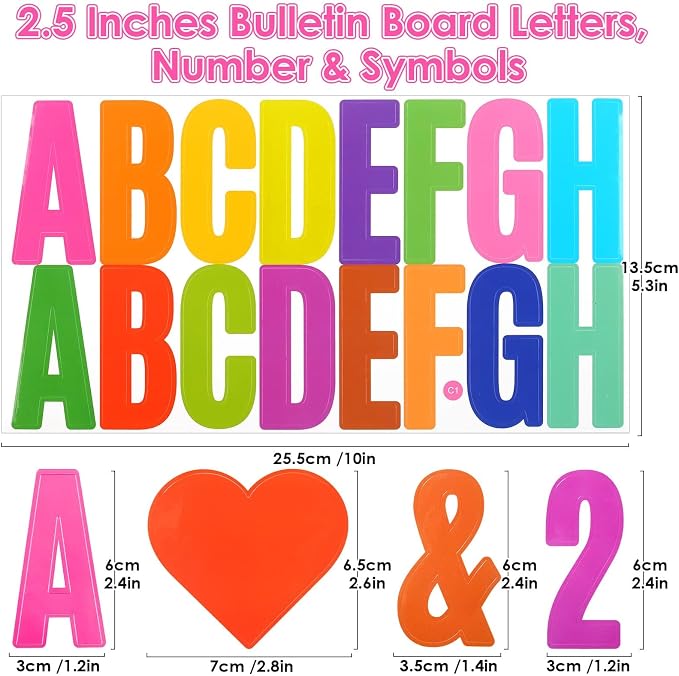 600 Pcs 36 Sheets Letter Stickers 2.5 Inches Colorful Large Alphabet Number