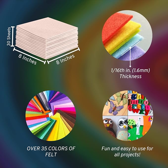 FabricLA Acrylic Felt Sheets for Crafts