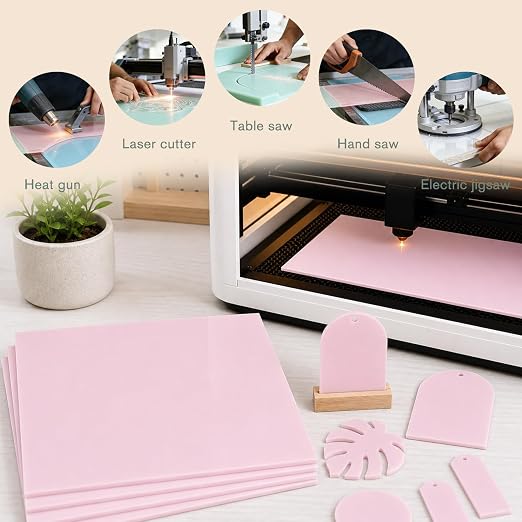 Pastel Cast Acrylic Sheets 12x12 1/8" | Dual finish matte & glossy cast