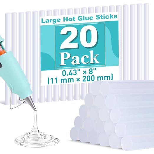 Phinus 20 Pack Hot Glue Sticks, EVA Clear Glue Gun Sticks, Hot Glue Gun Sticks