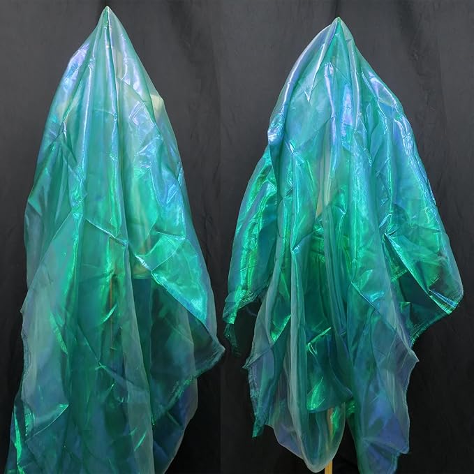 Blackish Green 3.3 Yard Long Iridescent Organza Fabric