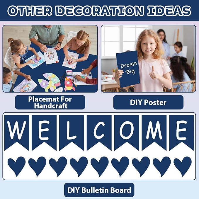 Qyeahkj 17.7in x 20ft Bulletin Board Paper Roll Bulletin Board Background Paper
