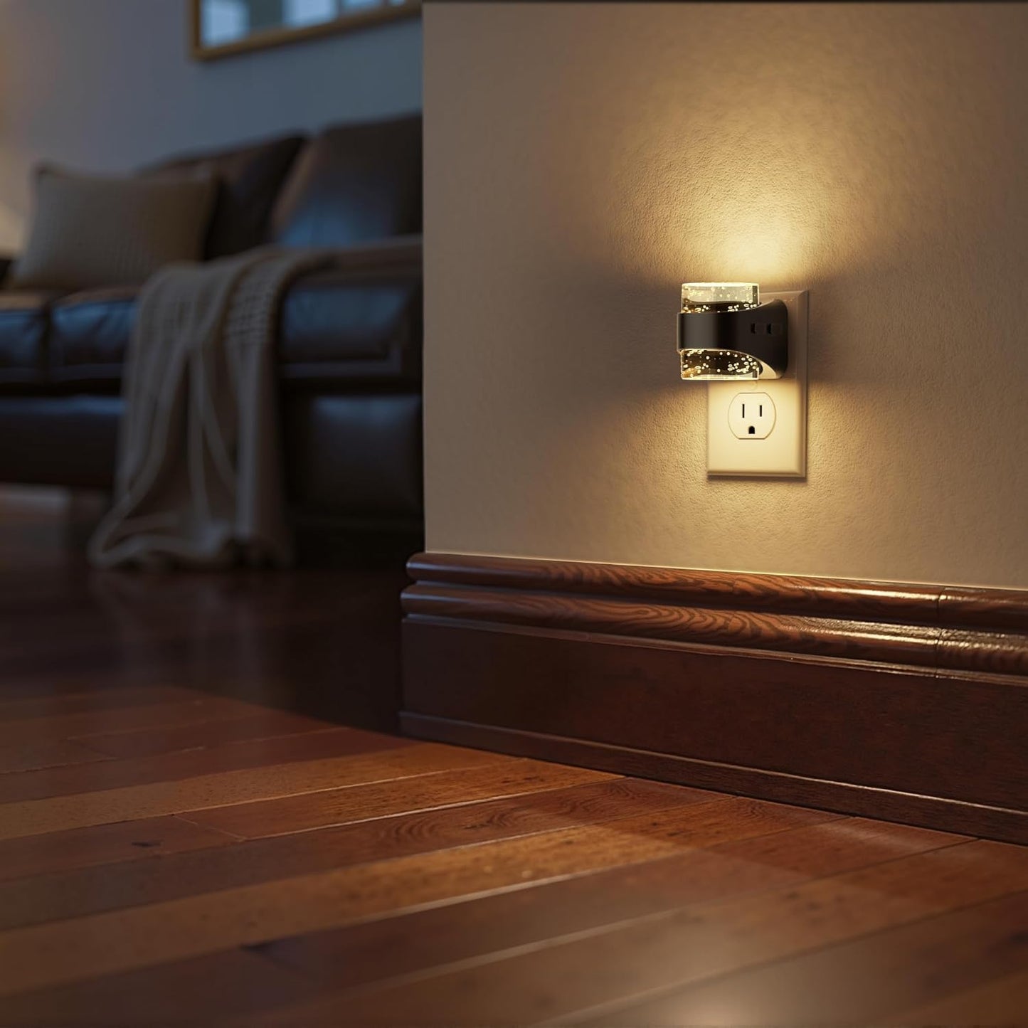 Briignite LED Night Light Plug into Wall, Dimmable Night Light with Bubble Design 3000K Warm & 5 Brightness Levels, Dusk to Dawn Sensor Nightlights for Kids Room, Nursery, Hallway, Bathroom, Bedroom
