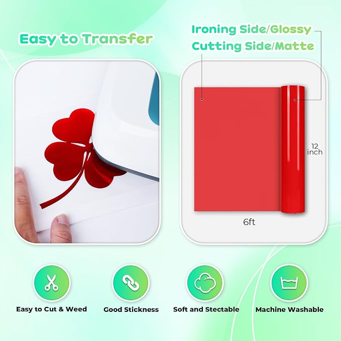 Aoder Red Puff Vinyl Heat Transfer