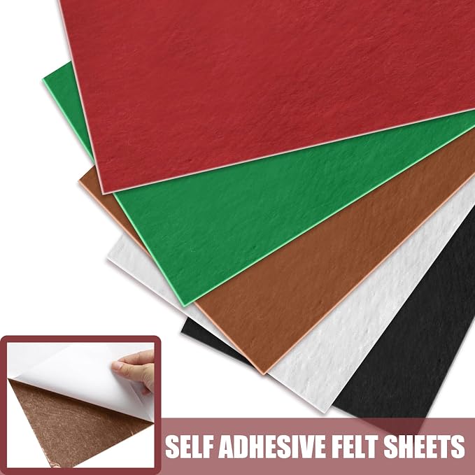 Bonsicoky Brown Self Adhesive Felt Sheets, 10 Pack, A4 Size