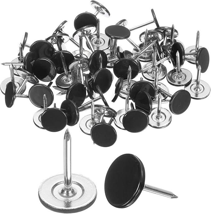 uxcell 150Pcs Upholstery Tacks, 11mmx15mm Flat Head Thumb Tack Decorative