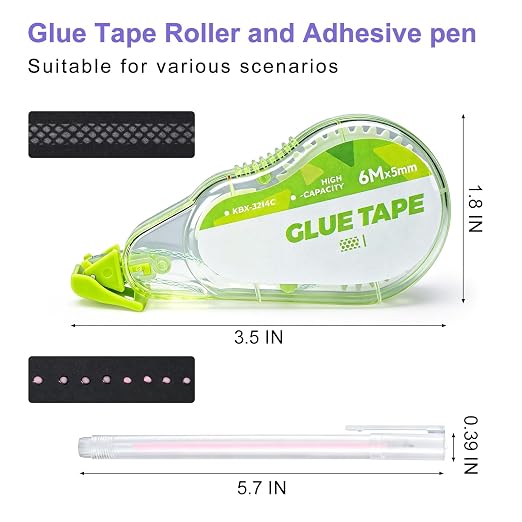 Scrapbook Tape Set, 6 Pack Double Sided Tape Roller