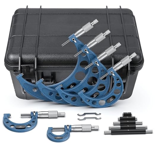 HDLNKAK 0-6 inch Outer Diameter Micrometer Set, 6-Piece high-Precision