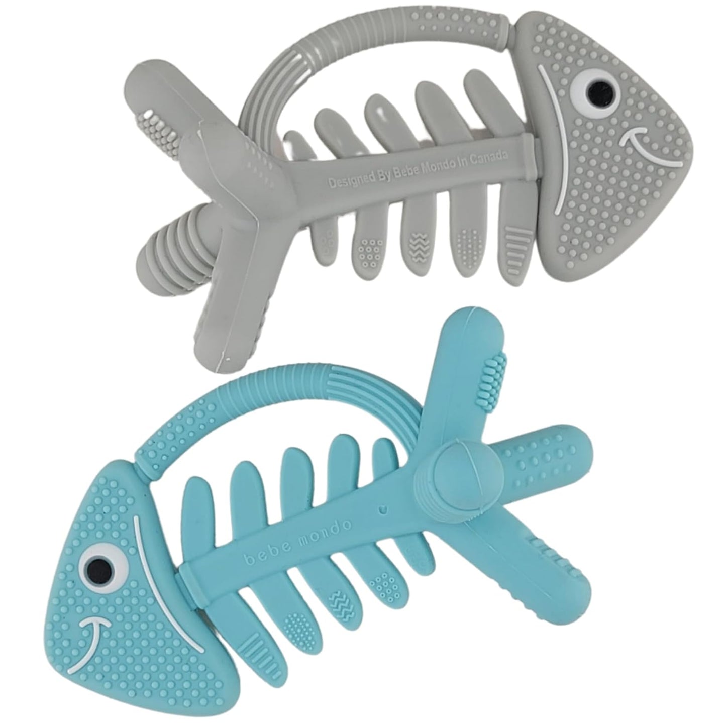 Infant Toys, Teething Toys for Babies 0-6 Months, Baby Teether 3D Fish Hand Pacifier Silicone, Soft-Textured Newborn Infants Baby Toys for Teething Relief 6-12 Months, USA Patent Pending(Grey)