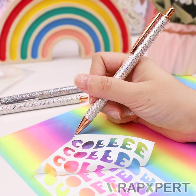 WRAPXPERT Rainbow Vinyl Permanent Adhesive Roll, Contact Paper, Car Decal