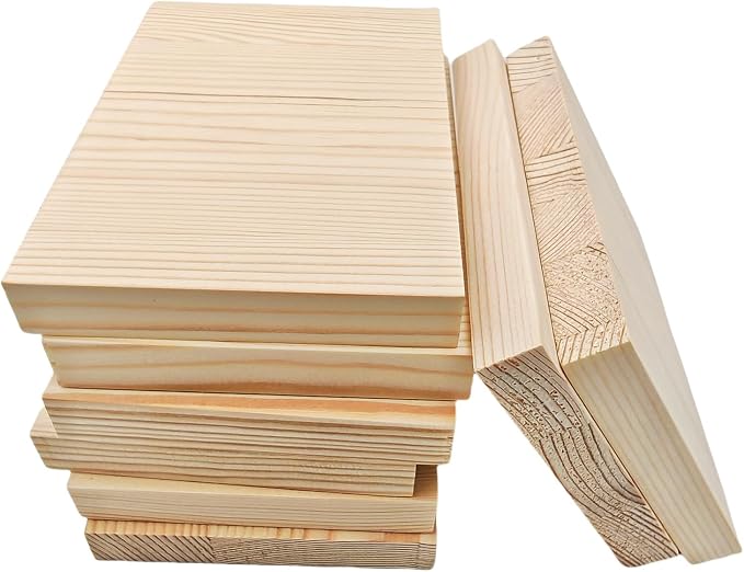 8PCS Rectangle Wood Boards Unfinished Wood Blocks