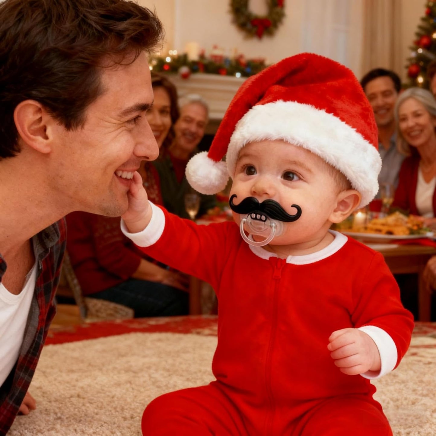 Funny Baby Pacifiers,Mustache Pacifiers 0-18 Months for Babies,Mustache Binky,Gift for Newborns,Infants,Toddlers,Baby Boys,BPA Free(Mustache Pacifiers)
