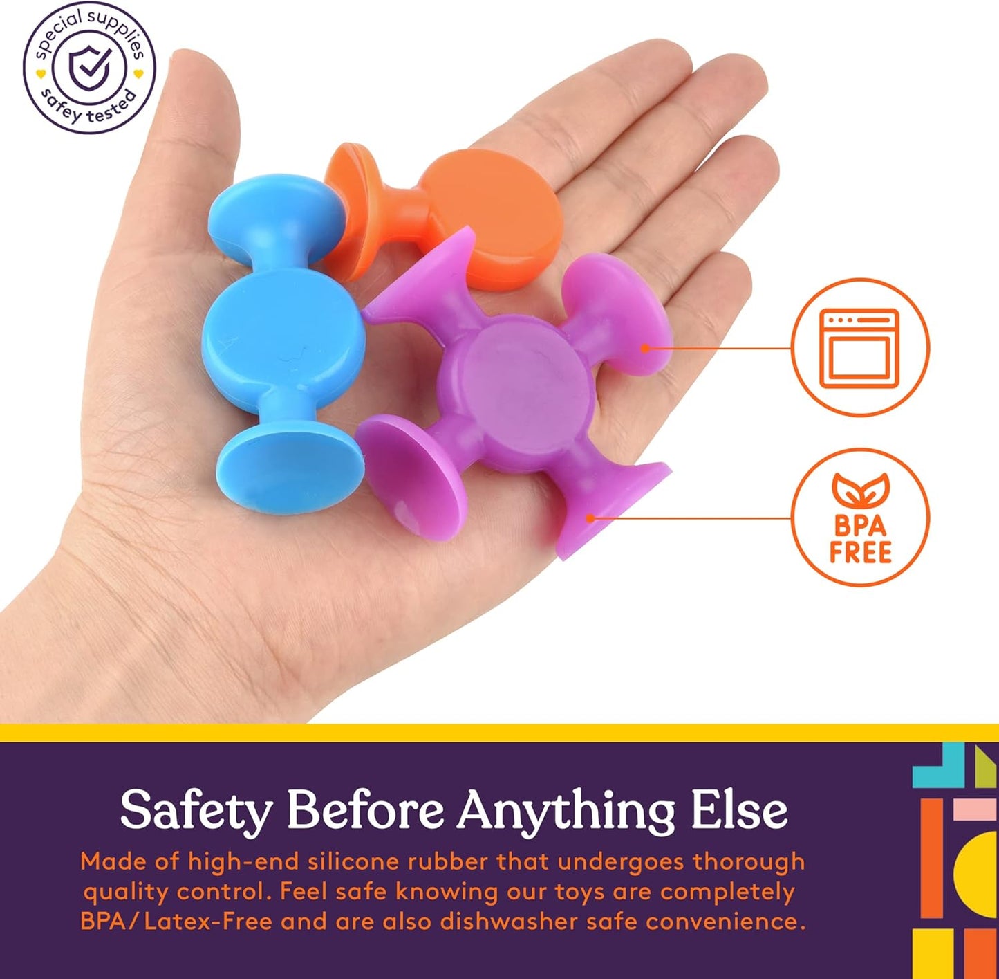 Special Supplies Suction Construction Bath Toys for Children, 50-Pcs Motor Skills, Hand-Eye Coordination, Bath Toy, Sensory, Creativity Imagination Educational Toys, Vibrant Colors, for Kids