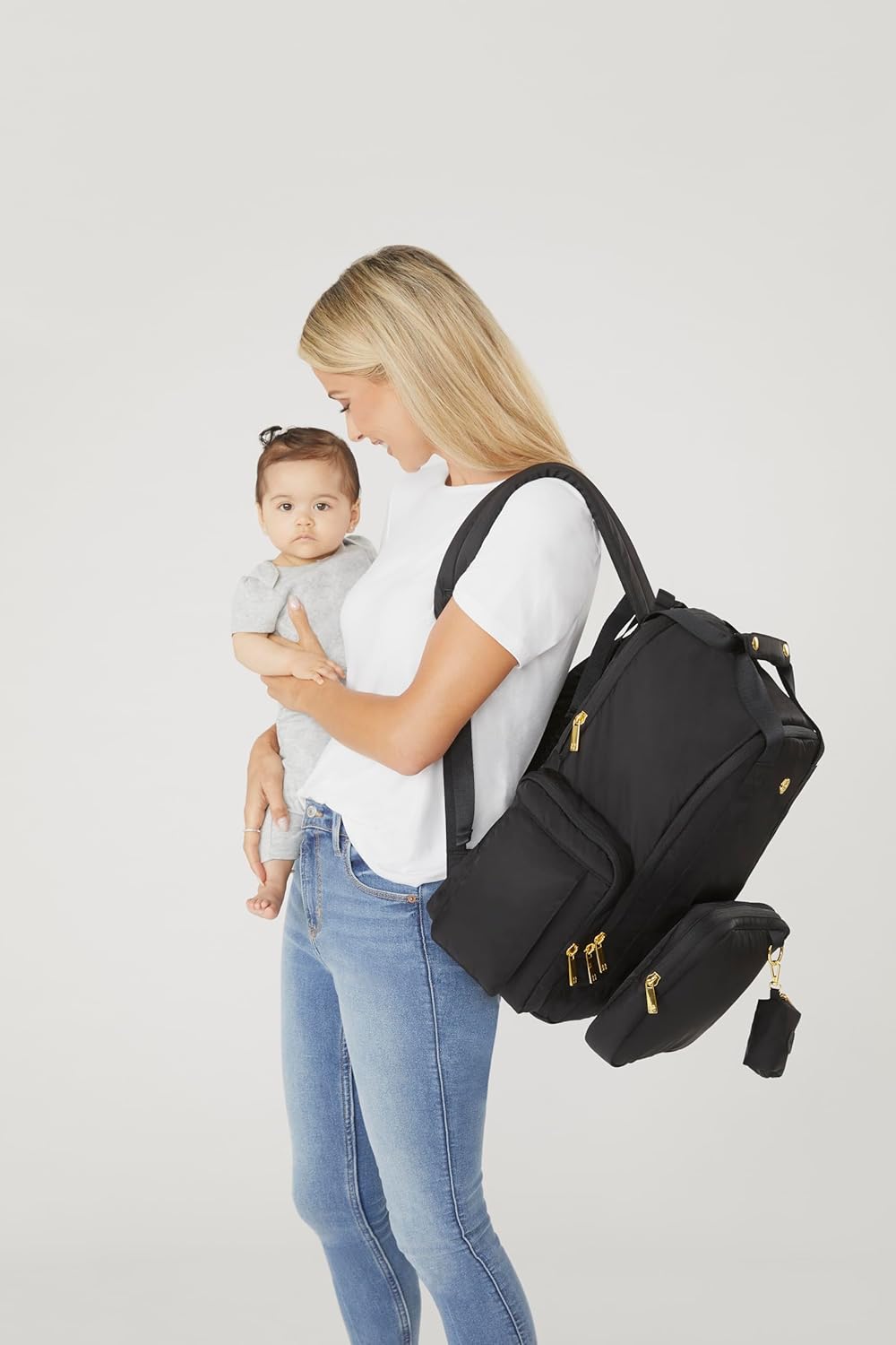 HUGGIES Signature Hug Pack Diaper Backpack, Black Leather, One Size
