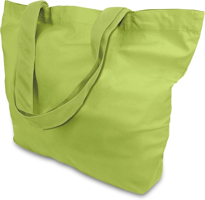 TOPDesign 3-Pack Super Strong Large 12oz Cotton Canvas Tote Bags, Reusable