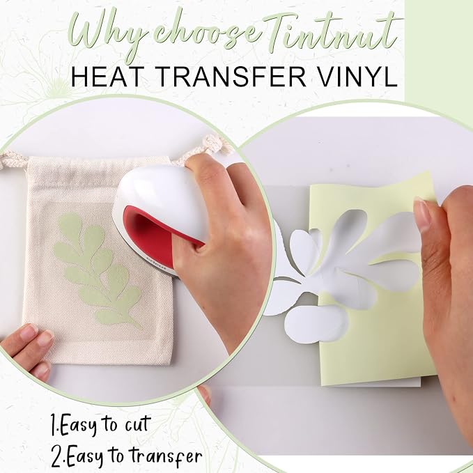 Tintnut Pale Mint Green Heat Transfer Vinyl, 10inx6ft Iron on Vinyl | Neutral
