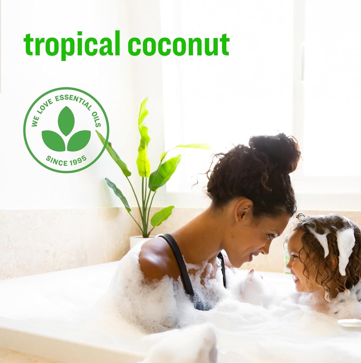 Everyone 3-in-1 Kids Soap, Body Wash, Bubble Bath, Shampoo, 32 Ounce (Pack of 2), Tropical Coconut, made with Essential Oils for Toddlers, tweens and teens