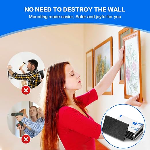 100 Pcs Double Sided Adhesive Pads, Heavy Duty Mounting Tape, 3mm Thickness