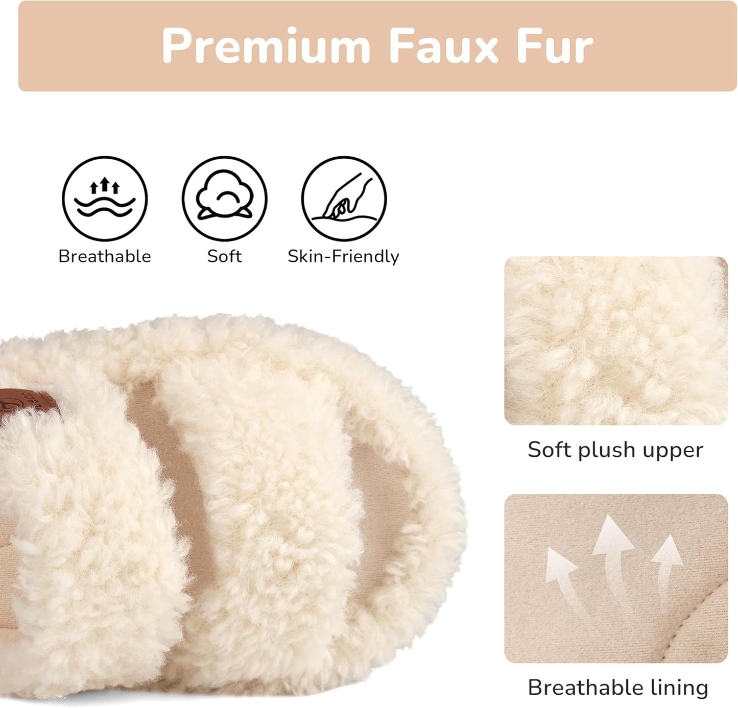 Youecci Girls Fuzzy Slippers-Soft Open Toe Slippers with Memory Foam & Arch Support, Dual-Strap Warm Comfy Home Slides Indoor House Shoes