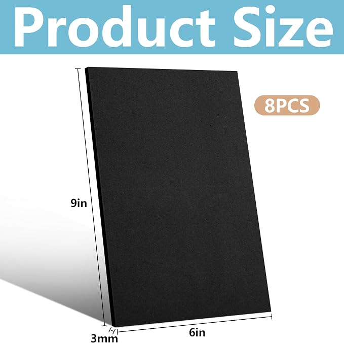 codree 8 Pcs 3mm Thick Embroidery Foam- 6 x 9 Inch EVA Foam Sheets