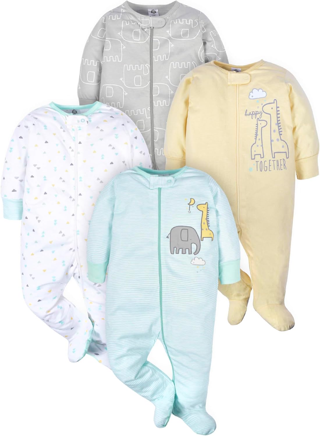 Gerber Baby Girls 4 Pack Sleep 'N Play Footie
