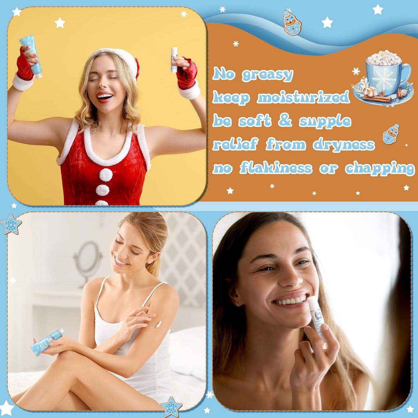 24 Sets Baby It's Cold Outside Baby Shower Hand Creams and Blue Hot Cocoa Lip Balms Gift Sets Winter Wonderland Christmas Party Favors Travel Size Hot Cocoa Bridal Shower Party Supplies for Guests