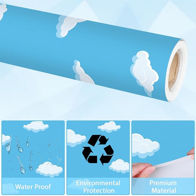 Qyeahkj Sky White Cloud Bulletin Board Paper Roll Cloud Bulletin Board