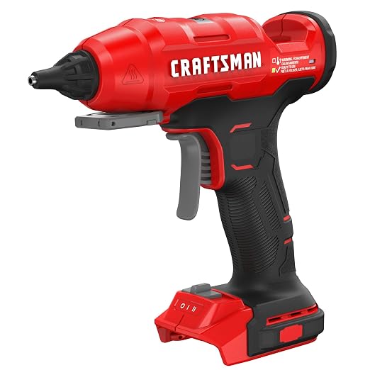 CRAFTSMAN V20 Hot Glue Gun Full Size, Cordless Glue Gun and Sticks Set