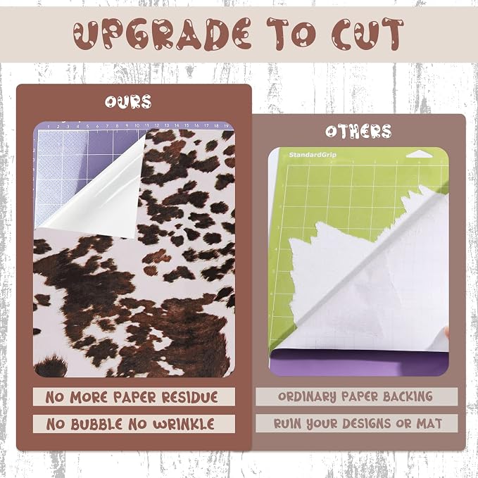 Tintnut Cow Print Permanent Vinyl Cowhide Adhesive Vinyl Roll 12in x 5ft |