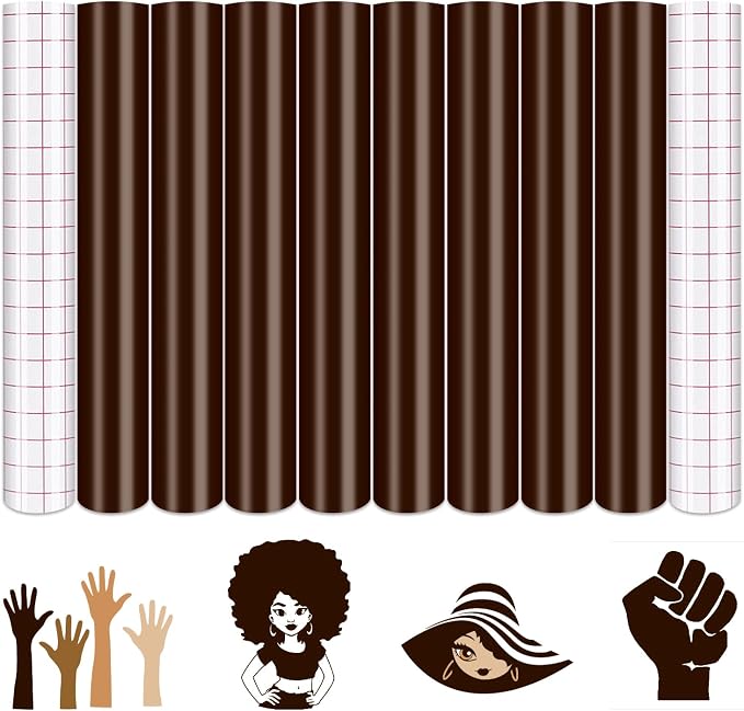 Tintnut Skin Tone Permanent Vinyl 8 Pcs 12x10in Umber Color Adhesive Vinyl |