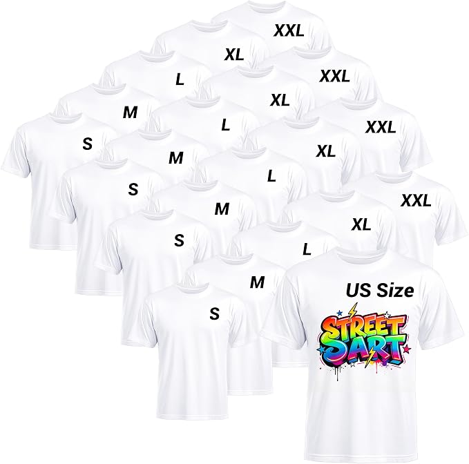 Joyclub White T Shirts Polyester Bulk Sublimation Blanks Wholesale Unisex Crew
