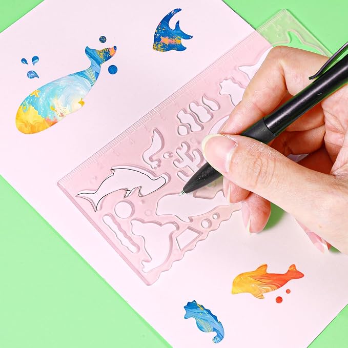 8PCS Drawing Stencils Set for Kids, Animal-Shaped Stencils Template Plastic