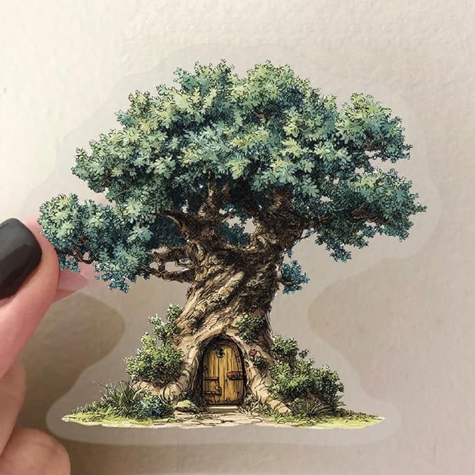 50PCS Forest Stickers PET Transparent Stickers Vintage Fantasy Forest Decals