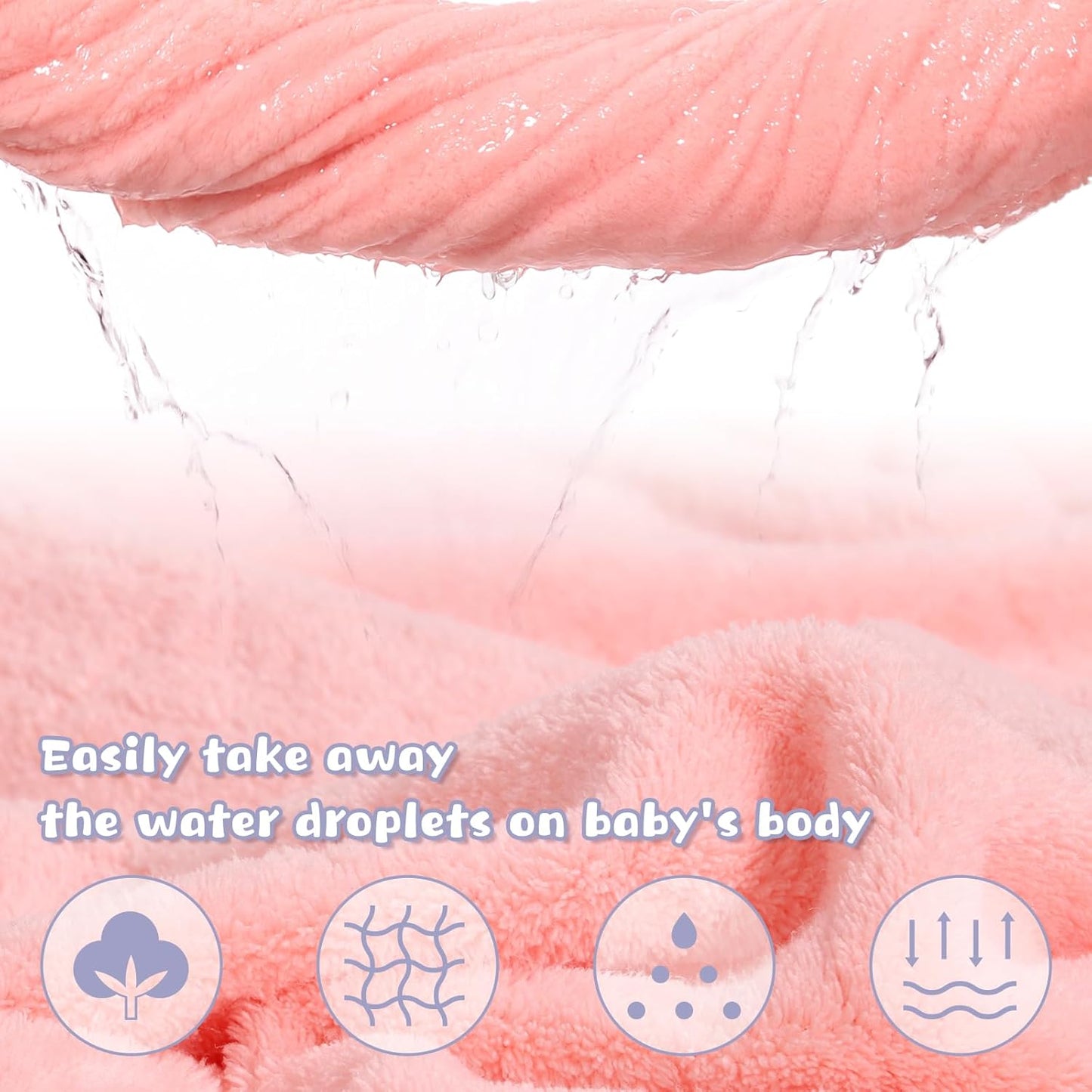 Large Toddler Bath Towels Baby Towels Girl with Hood for Girl 0-5 Years, 2-Pack Soft Absorbent Baby Bath Towels, Thick Kids Bath Towels 50''x32'' Kids Hooded Towels for Toddlers