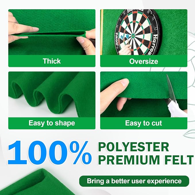 XSEINO Emerald Green Large Felt Fabric 108" X 36 ", 1.4 mm Thick Soft Felt
