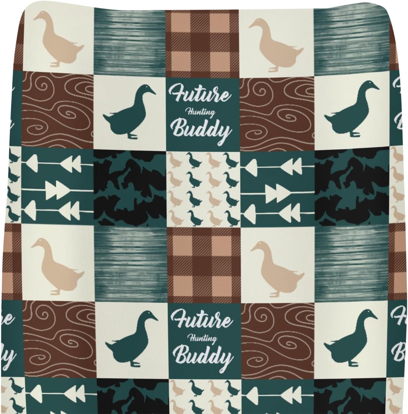 Camouflage Duck Hunting Changing Pad Covers for Baby Girl Boy Green Mallard Ducks Plaids Fitted Change Table Cover Mats Wild Ducks Soft Diaper Changing Table Sheets 32''×16''