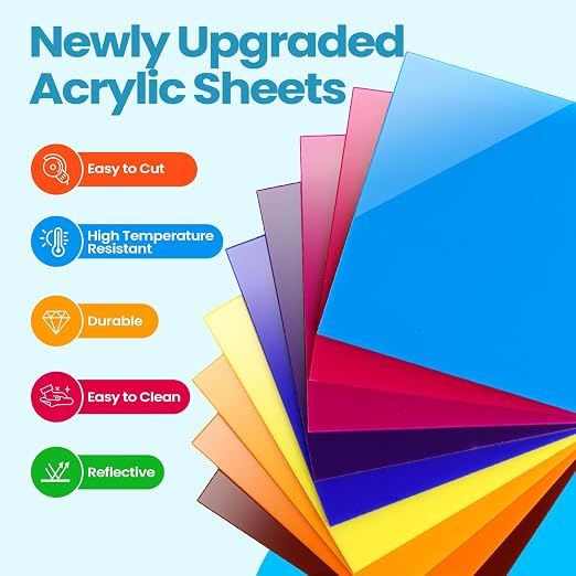 Suzile 30 Pcs Colored Acrylic Sheets 1/8 Inch Thick