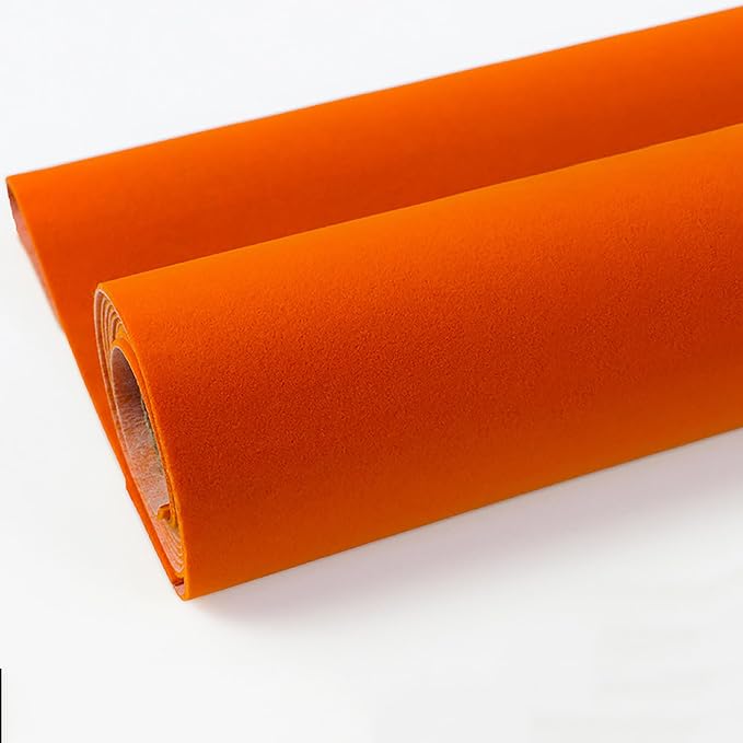 Orange Self Adhesive Soft Velvet Drawer Liner DIY Fabric Felt Liner