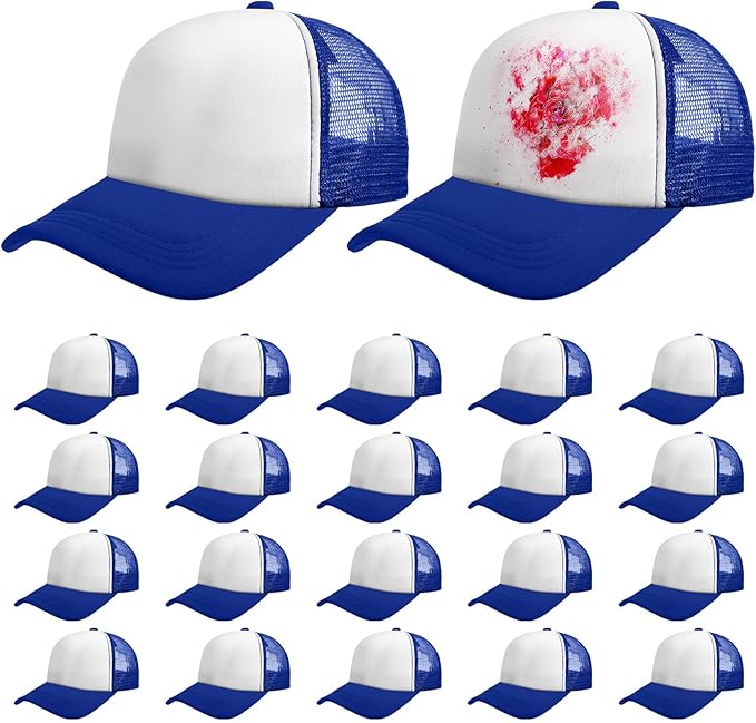 Vabean 24 Pack Sublimation Blank Cap Trucker Mesh Cap Unisex Plain Blank