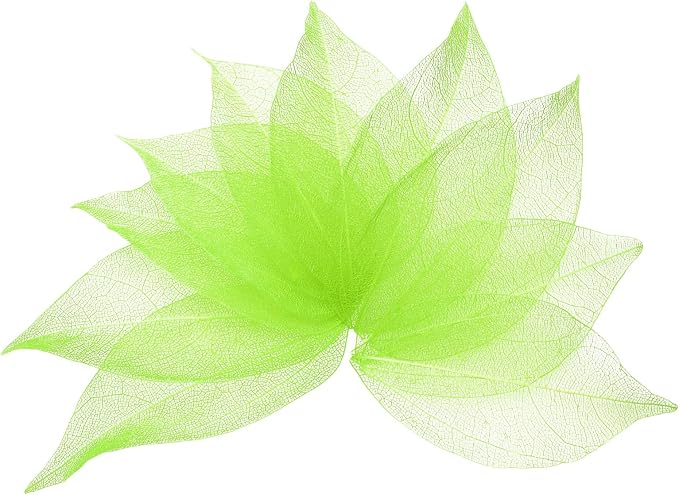 uxcell 100 Pcs Grass Green Skeleton Leaves