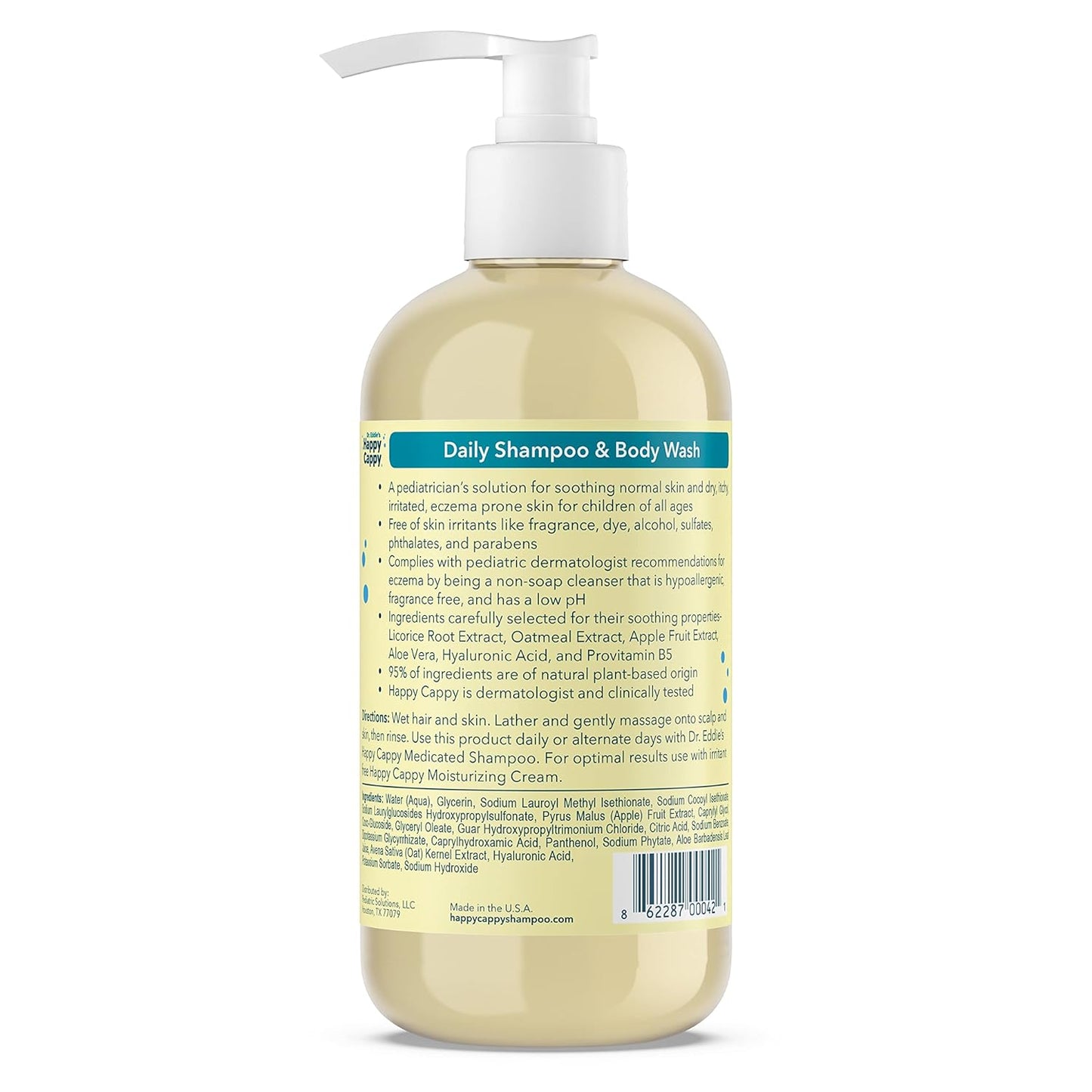 Happy Cappy Daily Medicated Shampoo and Body Wash Bundle - Baby Dandruff Shampoo, Helps Cradle Cap and Seborrheic Dermatitis, Reduces Redness, Dermatologist Tested, Fragrance-Free - 4 Pieces