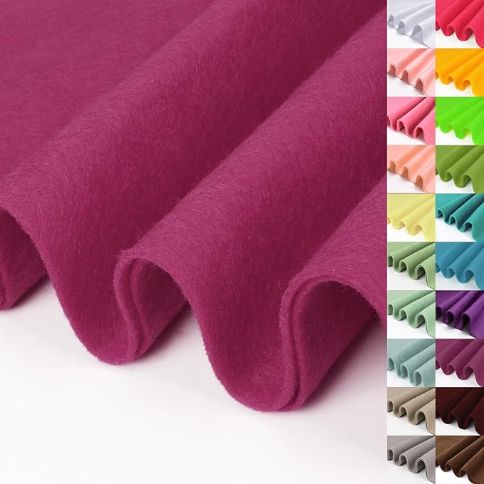Fuchsia Large Felt Fabric 36" X 36" 1 Square Yard, 1.4 mm