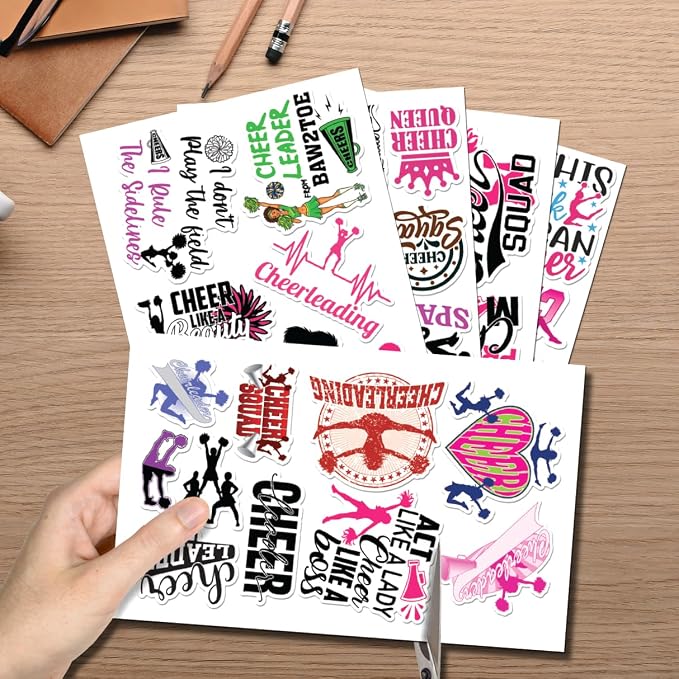 Cheerleading Motivational Quote Stickers Pack 50Pcs Vinyl Waterproof Sticker Set