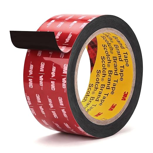 3M 5925 Double Sided Tape, 2 in x 16.4 ft Heavy Duty Foam Tape | 0.025 in Black