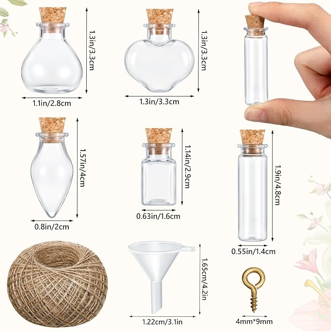 Geiserailie 50 Pieces Small Tiny Plastic Spell Jars Bottle