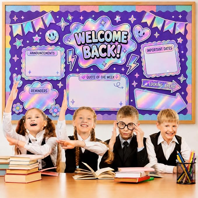 Purple Bulletin Board Roll Non-Woven Fabric Poster | Back to School Classroom