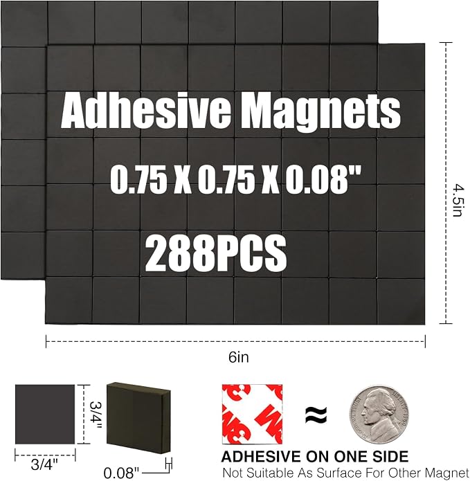 Adhesive Magnets Each 3/4" x 3/4", Office Essentials Supplies to Make Things