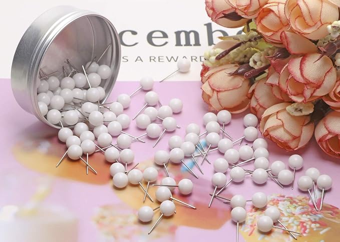 Tupalizy 100PCS 1/4 Inch Small Round Head Map Tacks Pins
